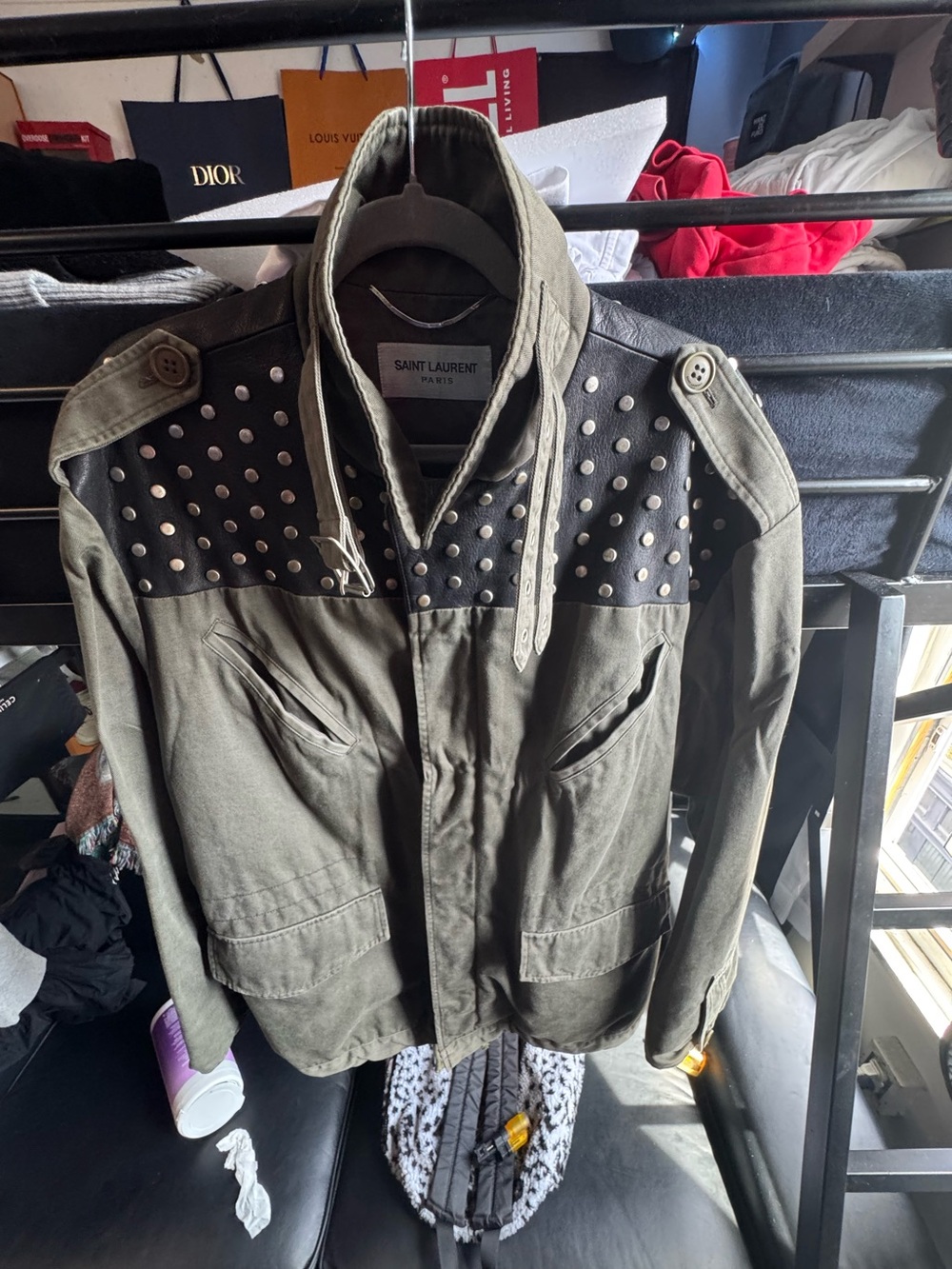 Saint Laurent Paris x Hedi Slimane F/W14 Studded Military M65 Jacket